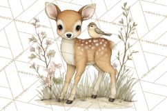 Woodland Spring Creatures PNG, Cute Forest Animals Waking Up Product Image 2