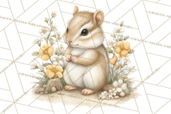 Woodland Spring Creatures PNG, Cute Forest Animals Waking Up Product Image 4