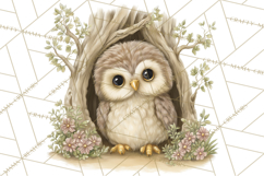 Woodland Spring Creatures PNG, Cute Forest Animals Waking Up Product Image 5