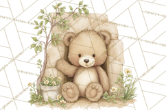 Woodland Spring Creatures PNG, Cute Forest Animals Waking Up Product Image 4
