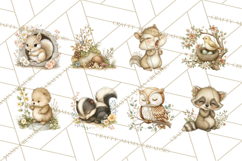 Woodland Spring Creatures PNG, Cute Forest Animals Waking Up Product Image 6