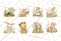 Woodland Spring Creatures PNG, Cute Forest Animals Waking Up Product Image 2