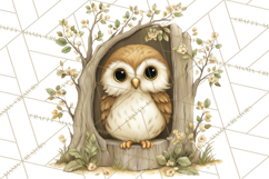 Woodland Spring Creatures PNG, Cute Forest Animals Waking Up Product Image 5