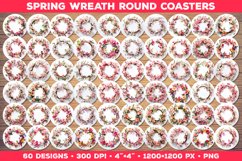 Spring Wreath Sublimation Round Coaster Bundle Product Image 1