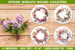 Spring Wreath Sublimation Round Coaster Bundle Product Image 2