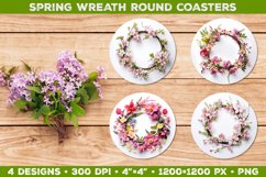 Spring Wreath Sublimation Round Coaster Bundle Product Image 5