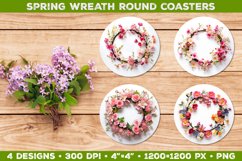 Spring Wreath Sublimation Round Coaster Bundle Product Image 6