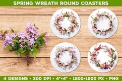 Spring Wreath Sublimation Round Coaster Bundle Product Image 3
