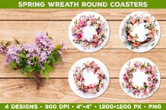 Spring Wreath Sublimation Round Coaster Bundle Product Image 4