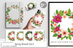 Digital Paper Spring Wreath Product Image 1