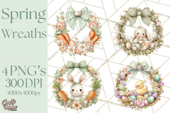 Spring Wreath Clipart PNG, Easter Wreath Clip Art Product Image 1