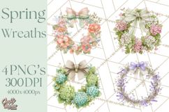 Spring Wreath Clipart PNG, Easter Wreath Clip Art Product Image 1
