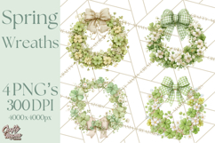 Spring Wreath Clipart PNG, Easter Wreath Clip Art Product Image 1