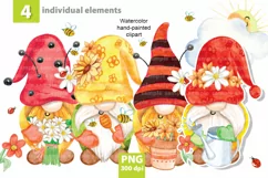 Gnomes. Hand drawn gnomes. Gnomes PNG clipart. Summer gnome Product Image 1