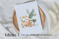 Easter Cross Clipart PNG Floral Christian Faith Design Product Image 3