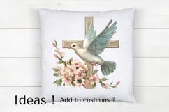 Easter Cross Clipart PNG Floral Christian Faith Design Product Image 4