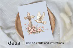 Watercolor Cross and Dove Clipart PNG Christian Easter Art Product Image 3