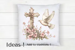 Watercolor Cross and Dove Clipart PNG Christian Easter Art Product Image 4