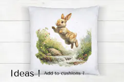 Spring Bunny Clipart PNG Woodland Cute Rabbit Illustration Product Image 4