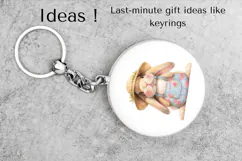 Cute Watercolor Bunny in Overalls PNG Spring Clipart Product Image 4