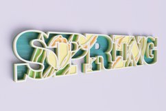 Floral "Spring" Sign Laser Cut File | Floral Sign SVG Product Image 4