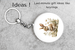 Watercolor Bunny with Daisies Clipart Spring PNG Product Image 5