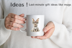 Watercolor Bunny with Floral Crown Clipart PNG Product Image 2