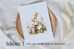 Spring Bunny Holding Watering Can PNG Clipart Product Image 3
