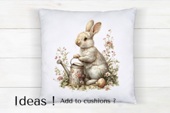 Spring Bunny Holding Watering Can PNG Clipart Product Image 4