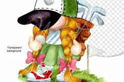 Gnome girl playing golf, gnome girl golfing, Gnome PNG Game, Product Image 4