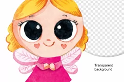 Cute pink angel png cute commercial illustration watercolor Product Image 5