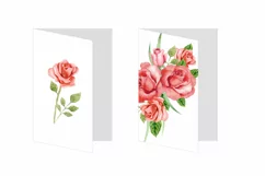 Watercolor bouquets of pink roses, Watercolor Digital Flower Product Image 2