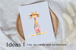 Cute Giraffe Clipart in Spring Overalls PNG for Crafts Product Image 3