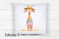 Cute Giraffe Clipart in Spring Overalls PNG for Crafts Product Image 4