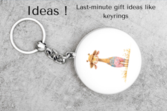 Cute Giraffe Clipart in Spring Overalls PNG for Crafts Product Image 5