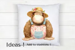 Cute Watercolor Gorilla Clipart - Jungle Animal PNG Product Image 4