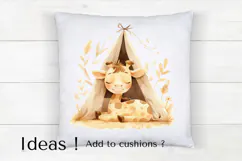Cute Giraffe in Tent PNG - Boho Safari Nursery Clipart Product Image 4