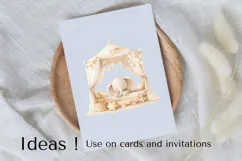 Adorable Sleeping Baby Elephant Clipart PNG Nursery Decor Product Image 3