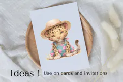 Adorable Leopard Clipart PNG Jungle Safari Nursery Art Product Image 3
