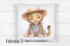 Adorable Leopard Clipart PNG Jungle Safari Nursery Art Product Image 4