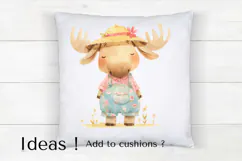 Adorable Moose Clipart PNG Rustic Farmhouse Woodland Art Product Image 4