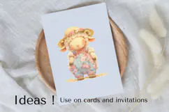 Adorable Spring Lamb Clipart PNG Farmhouse Country Decor Product Image 3