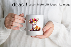 Cute Deer Clipart Baby Fawn with Floral Crown PNG Product Image 2