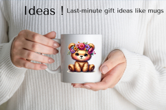 Cute Bear with Floral Crown PNG for Spring Crafts &amp; Cards Product Image 2