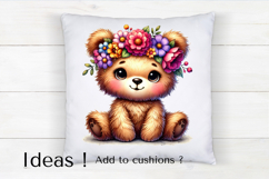 Cute Bear with Floral Crown PNG for Spring Crafts &amp; Cards Product Image 4