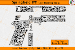 springfield 1911 scroll vector, firearms engraving files, gun scrollwork svg, cnc laser engraving design, 1911 engraving vector files, metal engraving pattern svg, firearms decoration laser files, scrollwork Pattern vector, ezcad compatible svg, decorativ