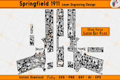 springfield 1911 scroll vector, firearms engraving files, gun scrollwork svg, cnc laser engraving design, 1911 engraving vector files, metal engraving pattern svg, firearms decoration laser files, scrollwork Pattern vector, ezcad compatible svg, decorativ