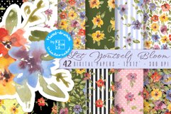 Watercolor Multicoloured Medley Floral Digital Paper Pack Product Image 1