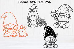 Spring cute gnome SVG | Gnome SVG | Spring clipart PNG Product Image 1
