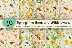 seamless honey tones, springtime bee design, garden wildflower pattern, seamless springtime floral bees, wildflower honey garden design, springtime bee seamless pattern, honey floral garden tones, seamless wildflower bee design, garden springtime bee patt